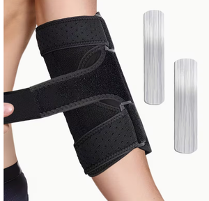 Support de coude réglable en polyester avec fermeture auto-agrippante pour le football, l'entraînement musculaire, la musculation, unisexe, respirant, basique - Product Image 5