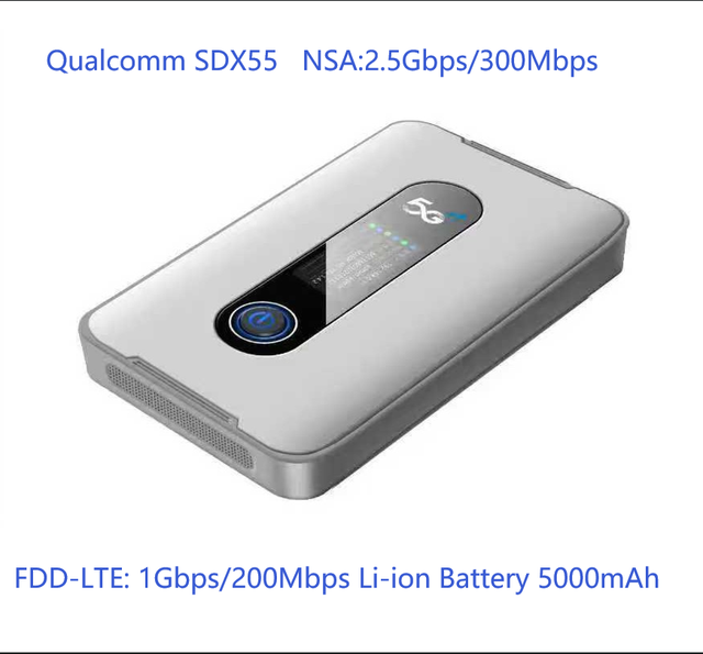 MP590 SDX55  Pocket Router 5G Portable WiFi6 AX1800 with 5000mAh Battery and Screen 2.4GHz 5.8GHz Mini Wifi Hotspot for Home Use
