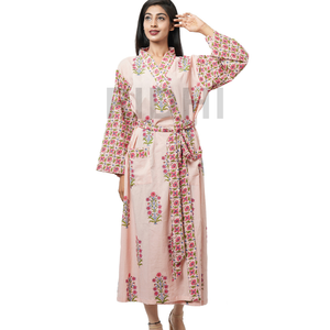 Nueva tendencia Venta caliente Dormitorio personalizado Mujeres Impresión Albornoces de algodón de moda Cómodos Kimonos suaves Regalo del Día de San Valentín - Product Image 1