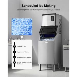 Macchina per il Ghiaccio Commerciale da 800 libbre/24 ore con Pulizia Automatica e Contenitore di Stoccaggio in Acciaio Inossidabile da 300 libbre - Product Image 6