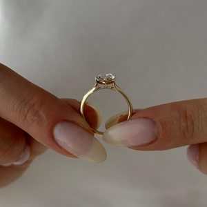 2 Carat Marquise Lab Created Diamond Bezel Set <b>Ring</b> , <b>Split</b> Shank Engagement <b>Ring</b> , 14k Gold, IGI Certified - Product Image 2