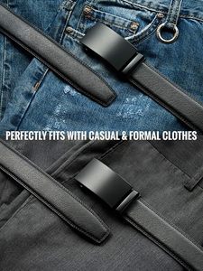 Cinturón de Cuero para Hombre con Ajuste de Trinquete, 1 3/8, Microajustable, para Vestir, Formal, para Pantalones, Se Adapta a Cualquier Cintura, Fabricado en Bangladesh - Product Image 6
