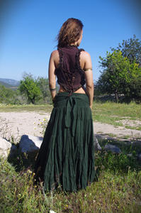 Falda Maxi de Algodón, Estilo Bohemio, Falda de Danza del Vientre Flamenco, Falda Maxi con Volantes Fluidos, Regalo para Ella, Precio de Fábrica - Product Image 3