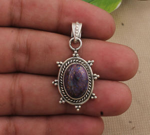 Purple Vintage Bezel Setting 925 Sterling Silver Pendant Genuine <b>Necklace</b> <b>Healing</b> <b>Crystal</b> Jewelry Unisex Good Luck Gift - Product Image 2