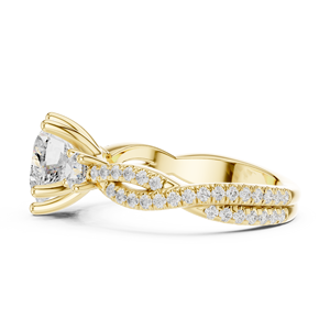 Anillo de Compromiso de Oro Sólido de 14K con Diamante Cultivado en Laboratorio de Corte Brillante en Forma de Corazón, 2 Quilates, VS VVS EF, Estilo Lujoso para Boda - Product Image 4