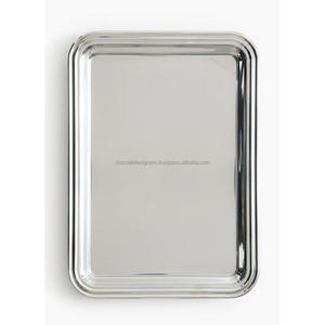 Bandejas Decorativas para Eventos, Bandeja de Servicio de Acero Inoxidable de Grado Alimenticio para Restaurantes, Bandejas Rectangulares de Última Moda en Venta - Product Image 2