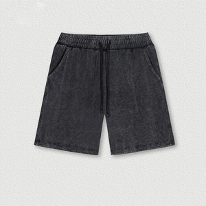 Men Acid Wash Shorts Vintage Washed Cotton Shorts Heavyweight Streetwear Fashion Custom Logo Summer Casual Bulk Wholesale - Product Image 2