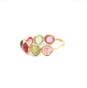Bague de fiançailles et de mariage classique pour femme en or rose 14 carats avec pierre précieuse de tourmaline géométrique, faite à la main, pour la vente en gros - Product Image 5