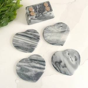 Modern Stylish <b>Marble</b> <b>Coasters</b> Eco-Friendly Durable Washable Natural Stone for Home Decor - Product Image 6