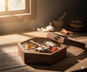 Export Quality Wooden Spice <b>Box</b> Set with Spoon for <b>Herb</b> & Spice Tools Economically Priced for Kitchen Hotel Restaurant Use - Product Image 6