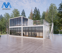 Maison préfabriquée en conteneur à structure en acier légère de la Chine Maisons modulaires économiques en conteneur de salon à deux couches