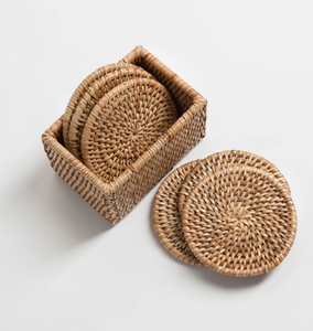 Sous-verre en rotin résistant à la chaleur pour la protection des théières et des tasses, tapis de table pour tasses et mugs, 10 cm, sous-verre en rotin pour cuisine, vente chaude - Product Image 6