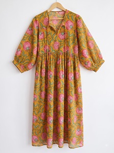 Vestido casual con estampado floral, manga abullonada, corte en A, minivestido con cuello con volantes, para uso diario en primavera - Product Image 3