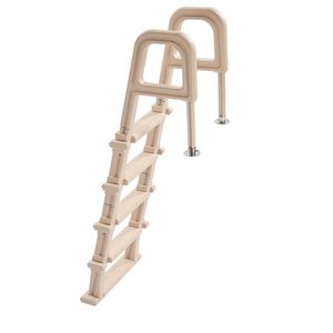 Scala per Piscina Antiscivolo a 5 Gradini con Doppio Corrimano, Scala Interrata in Plastica, Capacità di Carico 300 Libbre, Gradini Larghi 48-54 Pollici - Product Image 1