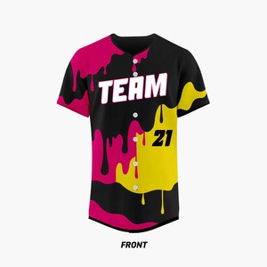 Maillot de baseball haute performance entièrement boutonné, uniforme d'équipe personnalisé sublimé, équipement d'entraînement respirant, vente en gros USA Europe - Product Image 3