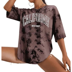 T-shirts tie-dye pour femmes, t-shirts à manches courtes surdimensionnés |   T-shirt ample, manches courtes, imprimé tie-dye, col rond, hauts pour concerts - Product Image 4
