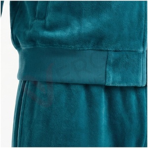 Conjunto Deportivo Unisex Color Verde Azulado, Manga Larga, Cuello Alto, Cierre Frontal, Color Sólido, Transpirable, Corte Regular, Ropa Casual de Otoño - Product Image 5