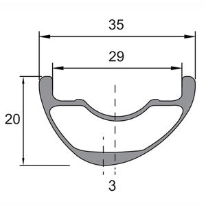 Jantes de <span class=keywords><strong>VTT</strong></span> <span class=keywords><strong>29</strong></span> pouces de haute qualité, profondeur de 20 mm, 295 g, jantes de vélo sans crochet, largeur de 35/36/38 mm, jantes de <span class=keywords><strong>VTT</strong></span> asymétriques en carbone <span class=keywords><strong>29</strong></span> - Product Image 2
