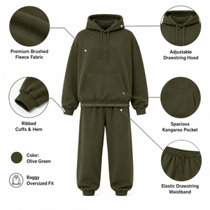 Ensemble survêtement décontracté oversize pour femme, sweat à capuche et pantalon de jogging, streetwear, logo personnalisé, fabricant en gros - Product Image 6