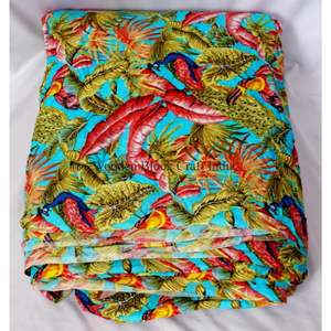 Nouvel Arrivage Tissu en Coton Indien Imprimé Floral à la Main, Motif Feuille d'Art Ethnique, Doux, pour Confection de Robes et Décoration Intérieure, Vente en Gros - Product Image 3