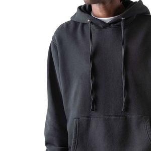 Sweat-shirt à capuche noir pour homme, coupe classique, respirant, avec poche, pull décontracté en tricot 100% coton, idéal pour l'automne - Product Image 5