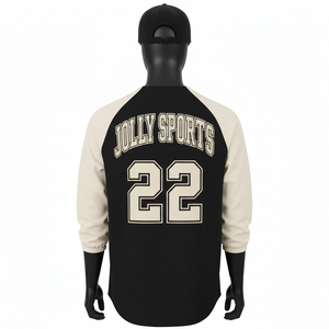 Camiseta de béisbol para hombre, tela interlock de poliéster GSM, paneles con logotipo bordado personalizado, camiseta 100% algodón para hombre, corte holgado, estampada. - Product Image 2