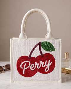 Personalized Custom <b>Wedding</b> Beaded Tote Bag with Glass Beads Customizable Shape & Beads Color Bridesmaid Gift - Product Image 6