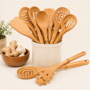 Juego de Cucharas de Cocina de Madera Natural, Utensilios de Cocina Antiadherentes Resistentes al Calor, Espátula para Cocina, Hogar y Restaurante, al por Mayor - Product Image 5