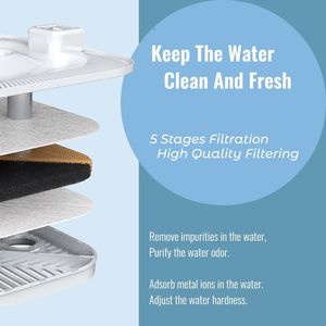 Bebedero para Mascotas Ultrasilencioso Blanco de 93 oz/2.75 L, Dispensador de Agua Automático Fácil de Limpiar para Perros y Gatos, Suministros para Animales Pequeños - Product Image 3