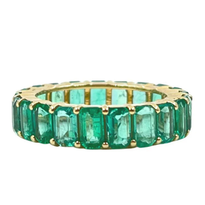 14K <b>Gold</b> Emerald Eternity Band-Prong Set Constellation Gemstone <b>Ring</b> - Product Image 2