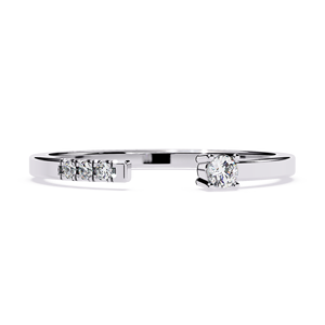 Anillo de Compromiso de Diamantes Chapado en Oro Blanco de 18 Quilates para Mujer, Corte Brillante Redondo, Certificado IGI, Sintético (Cultivado en Laboratorio), Estilo Clásico - Product Image 1