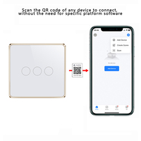 JRUMP Interrupteur mural intelligent à fil unique WiFi pour Tuya Contrôle temporisé 10A Domotique Interrupteur en verre Compatible avec le protocole de la matière