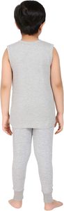 Ensemble de survêtement rayé en coton sans manches pour garçons, col rond, taille élastique, pyjama léger d'été - Product Image 2