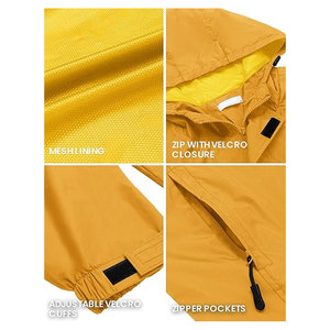 Men's Rain <b>Jacket</b> Waterproof With Hood Lightweight Packable Shell Raincoat Windbreaker For Cycling Golf Travel Outdoor Hiking - Product Image 3