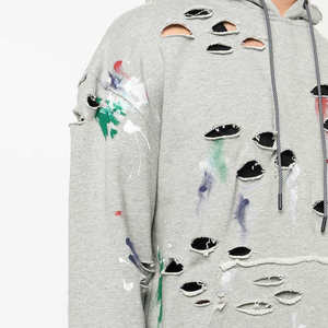 Sudadera con Capucha para Hombre con Bordado Tackle Twill y Tela Desgastada con Gráficos - Product Image 5