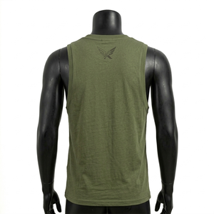 Camiseta sin mangas informal de algodón 100% transpirable y personalizada, con estampado serigrafiado, para hombre y mujer, estilo urbano, OEM, ODM, venta al por mayor, 180 - Product Image 4