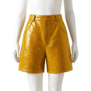 Pantalones Cortos de Verano para Hombre, Estilo Holgado, Cintura Alta, de Cuero Sintético Brillante, con Pliegues, Talla Grande - Product Image 1