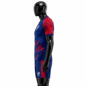 Soccer Uniform <b>BIN</b> FATEH Men's Soccer Uniform Set Blue Red Sublimation Print Breathable Polyester Adult Size Breathable - Product Image 2