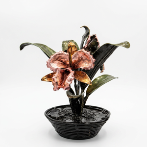 Elegant <b>Cast</b> <b>Iron</b> Flower Sculpture Nature Inspired Durable Painted Finish Hollow Design Decorative <b>Ornament</b> for Home <b>Garden</b> - Product Image 1