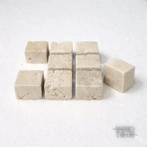 Ensemble de blocs de travertin couleur terre, finition antique, matériau de construction décoratif pour projets de bricolage maison et jardin, kit d'artisanat - Product Image 2