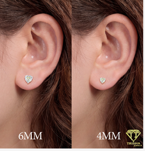 Elegant Moissanite Diamond <b>Heart</b> Stud <b>Earrings</b> 925 <b>Silver</b> Fine Jewelry For Women Bridal Fashion Wholesale Supply - Product Image 3
