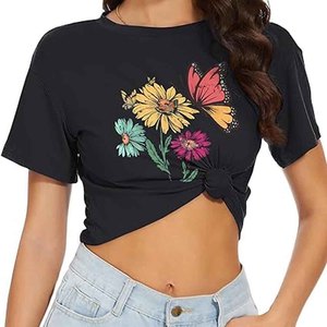 Camisa Corta de Color Sólido para Mujer, con Botones, Estilo Casual - Product Image 2