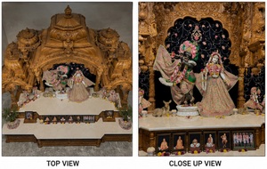 Grand Temple en Bois de Teck Iskcon pour la Maison, Autel Radha Krishna en Bois de Teck Sculpté à la Main, Mandir Traditionnel Hindou pour la Maison - Product Image 3