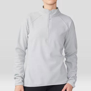Pull à demi-zip gris, personnalisez votre propre logo, pull à col cheminée 1/4 zip pour unisexe - Product Image 1