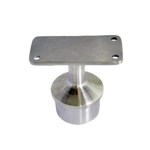 316 Stainless Steel Flat Fixed Straight Saddle Handrail Bracket for 2" Round Tube - Product Image 1