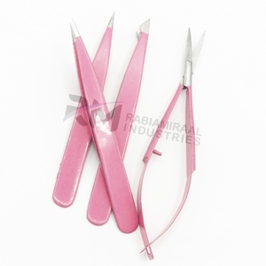 Pinzas Ultrafinas Inclinadas Profesionales de Acero Inoxidable para Depilación Facial y de Cejas con Ultra Precisión en Color Rosa - Product Image 2