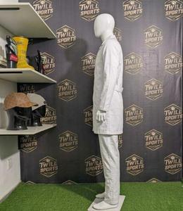 Professional Full-Length Polyester Lab <b>Coat</b> with Needle Detection for Unisex Hospital Doctors <b>White</b> Canvas - Product Image 6