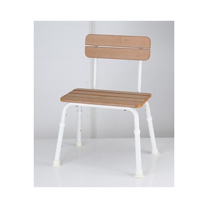 Factori Bath <b>Chair</b> Wood Waterproof Plastic Shower <b>Chair</b> with Back - Product Image 2