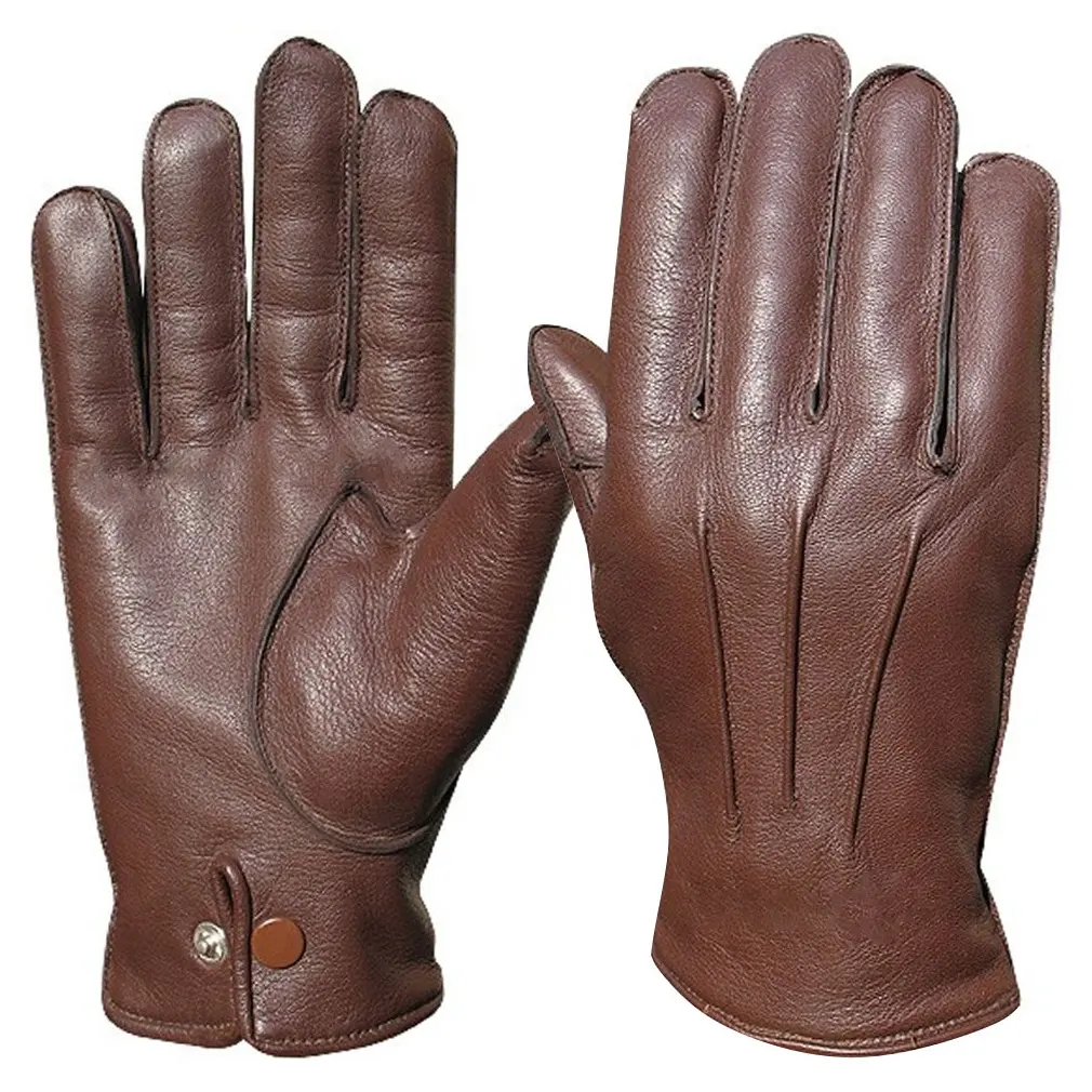 Haute Qualité Mens Brun Dressing Gants En Gros Hiver En Cuir Véritable De Voiture D'entraînement Personnalisé Gants