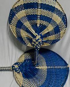 Abanico de Mano Tejido a Mano de Bambú, Arte Folclórico Tradicional Moderno, Forma de Hoja de Palma Colorida, Decoración para el Hogar, Coleccionable, para Bodas y Festividades - Product Image 4
